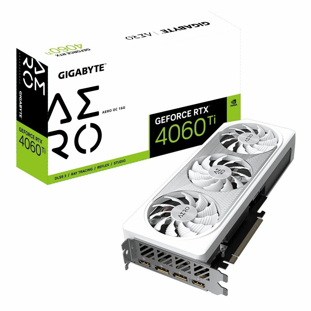 Видеокарта GIGABYTE GeForce RTX 4060 Ti AERO OC GV-N406TAERO OC-16GD