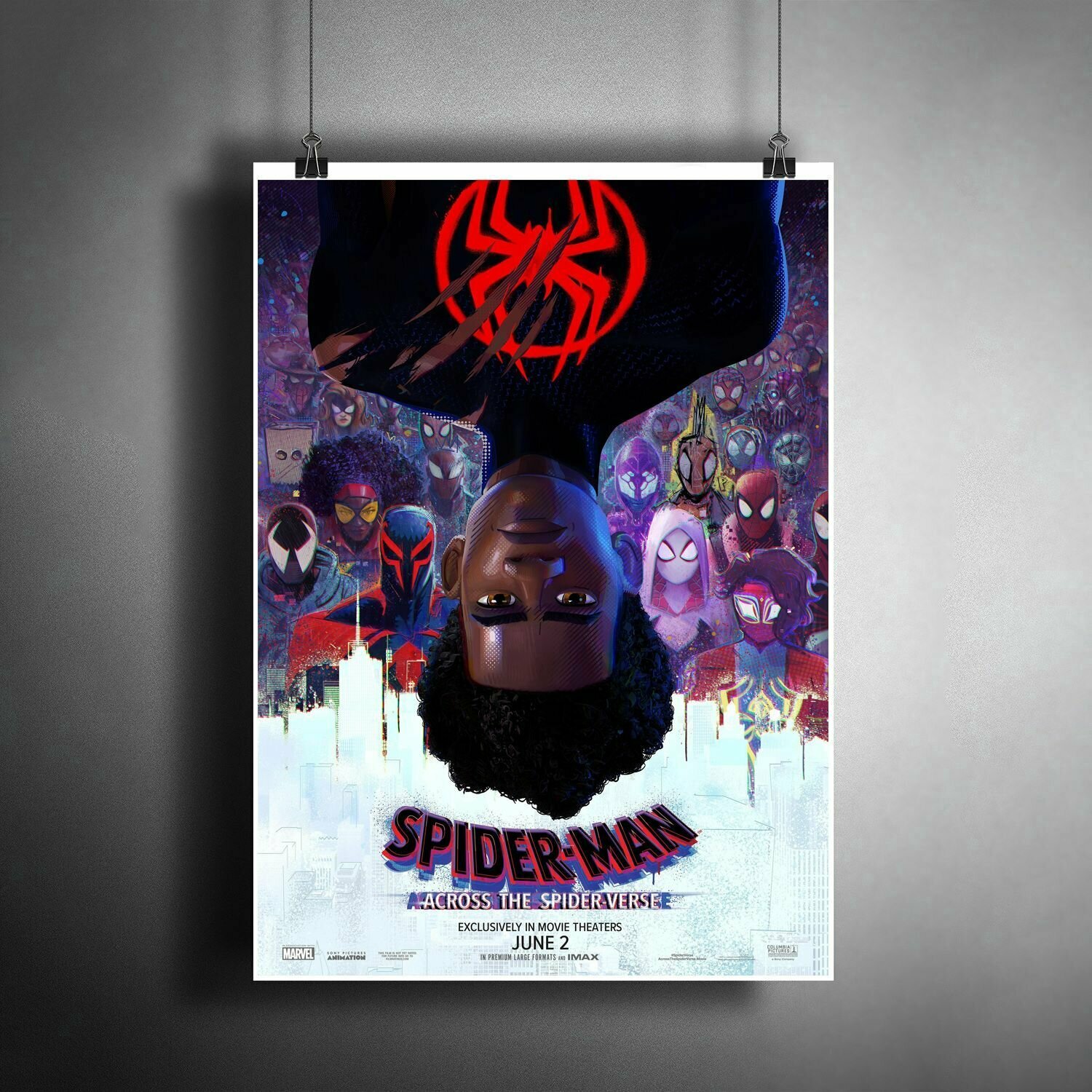 Постер плакат для интерьера "Фильм: Человек-паук: Паутина вселенных" / Декор дома, офиса, комнаты, квартиры, детской A3 (297 x 420 мм)