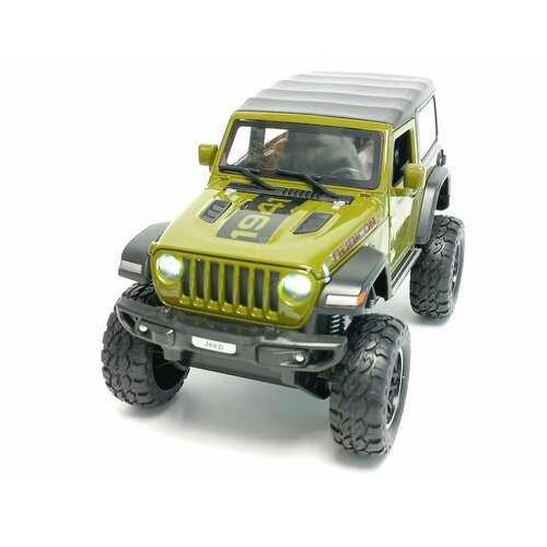 Машинка металлическая Jeep wrangler 1:24, Коллекционная модель машины для взрослых, Игрушечный автомобиль с звуковыми и световыми эффектами для детей