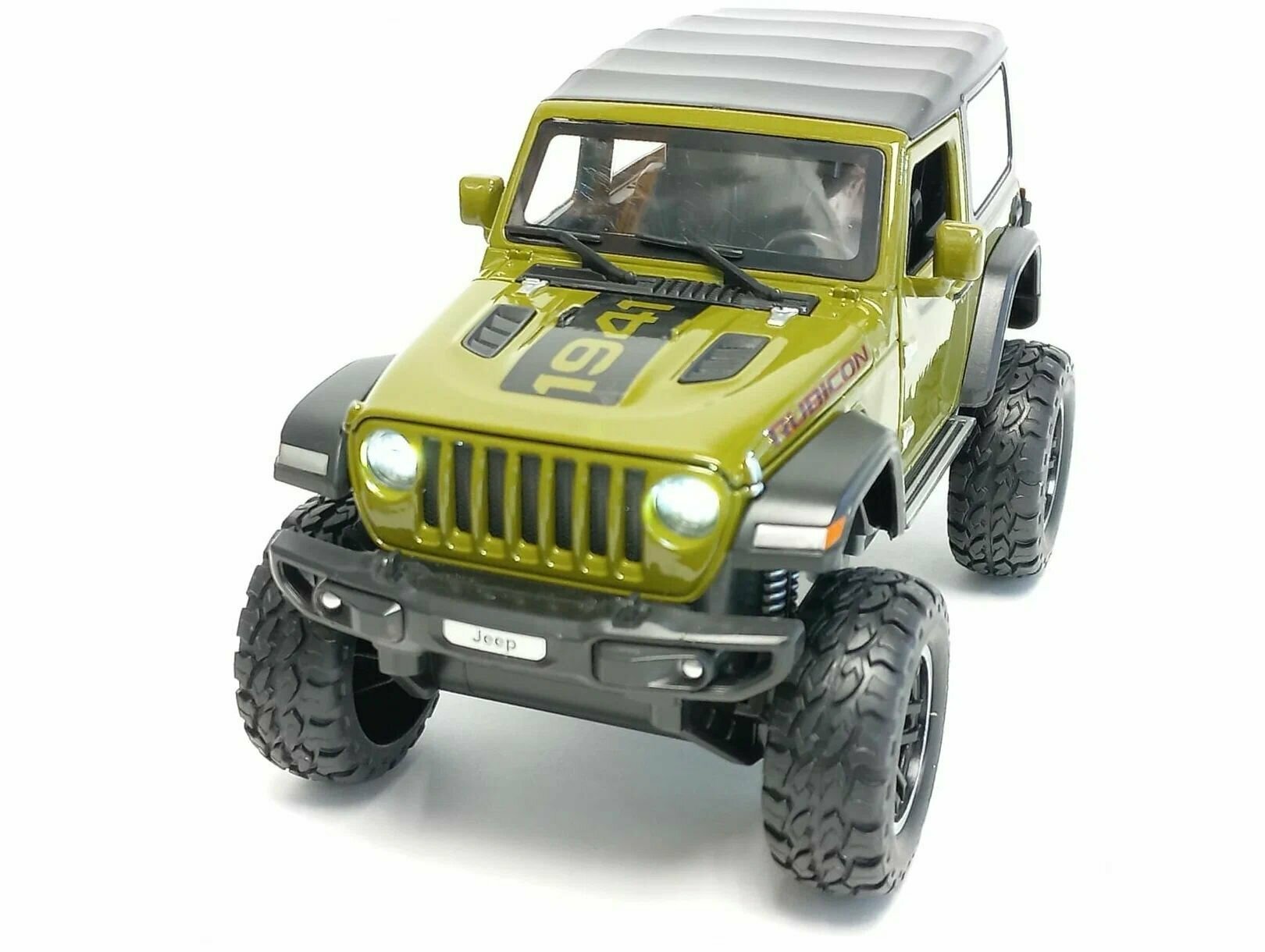 Машинка металлическая Jeep wrangler 1:24, Коллекционная модель машины для взрослых, Игрушечный автомобиль с звуковыми и световыми эффектами для детей