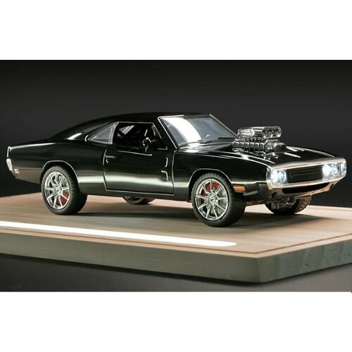 Машинка металлическая Dodge charger black 1:24, Коллекционная модель для взрослых, Игрушечный автомобиль с звуковыми и световыми эффектами для детей