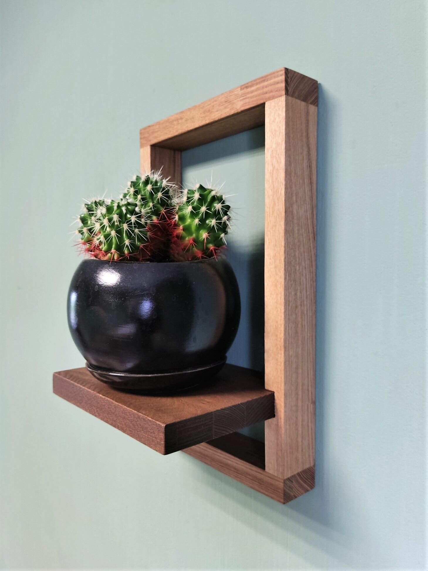 фото Полка для настенная для кактуса, полка для кашпо, вазы, статуэтки LUMIWOOD