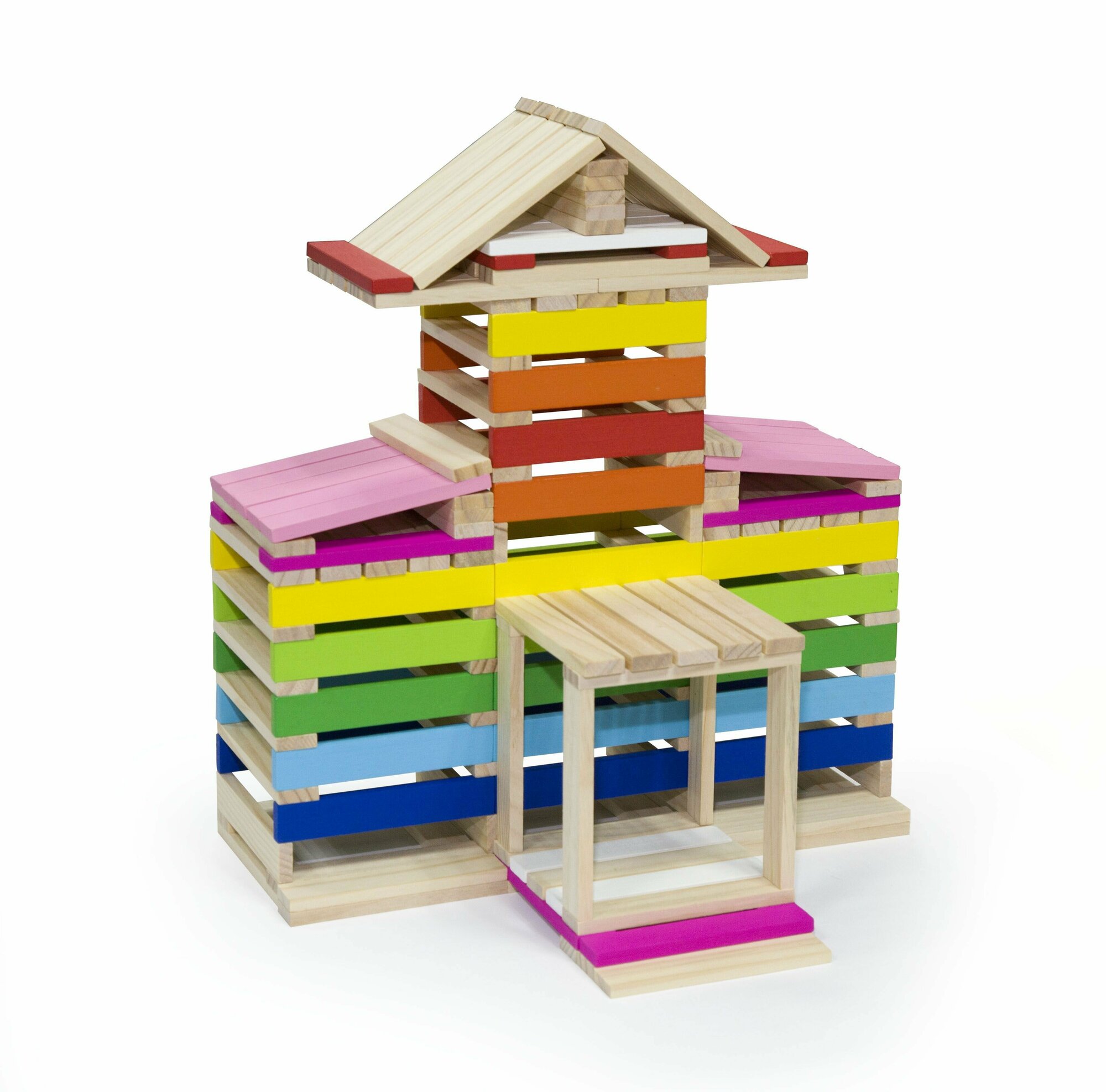 Развивающие игрушки из дерева Viga Toys Конструктор блочный Архитектура (250 деталей) в ведре
