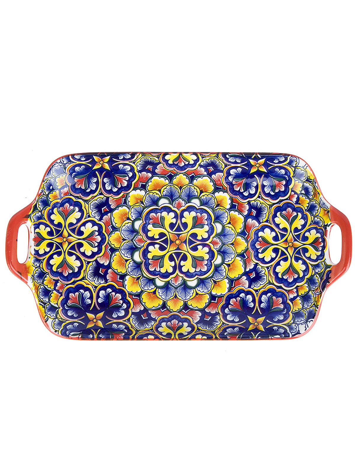 фото Поднос с ручками 30x16,5x3 см фарфоровый Arabesque красный