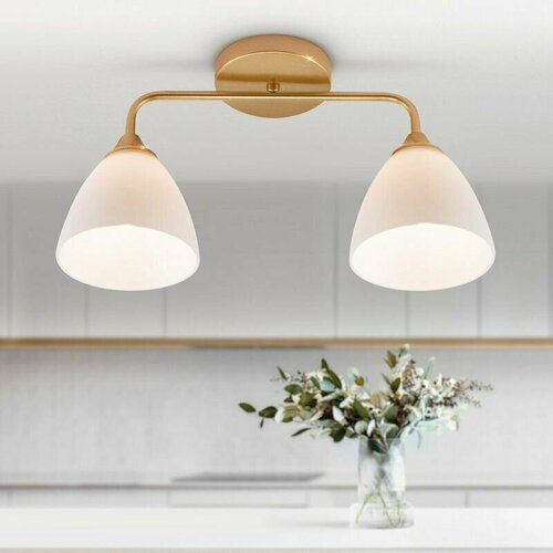 Люстра потолочная Rivoli Patty под лампы 2хЕ27 60 Вт модерн 6м2 золото