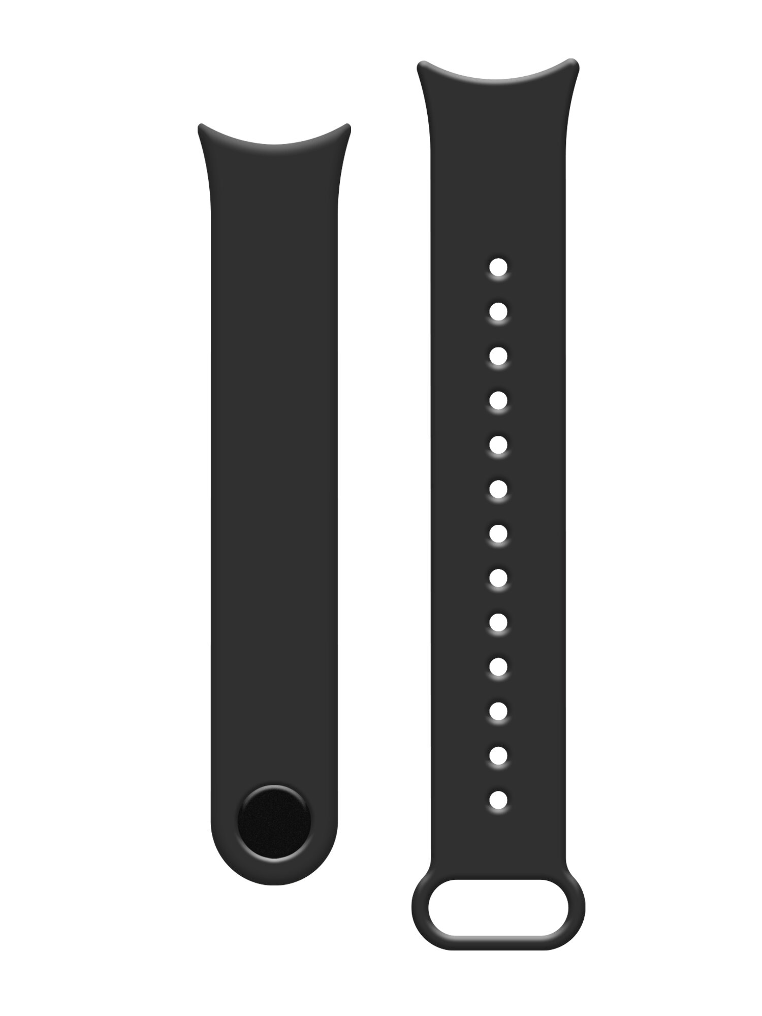Ремешок силиконовый для фитнес браслета Xiaomi Mi Smart Band 8 (Ксиоми Ми Смарт Бэнд 8) черный Miuko