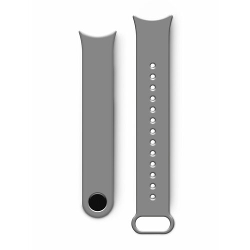 Ремешок силиконовый для фитнес браслета Xiaomi Mi Smart Band 8 (Ксиоми Ми Смарт Бэнд 8) серый, Miuko