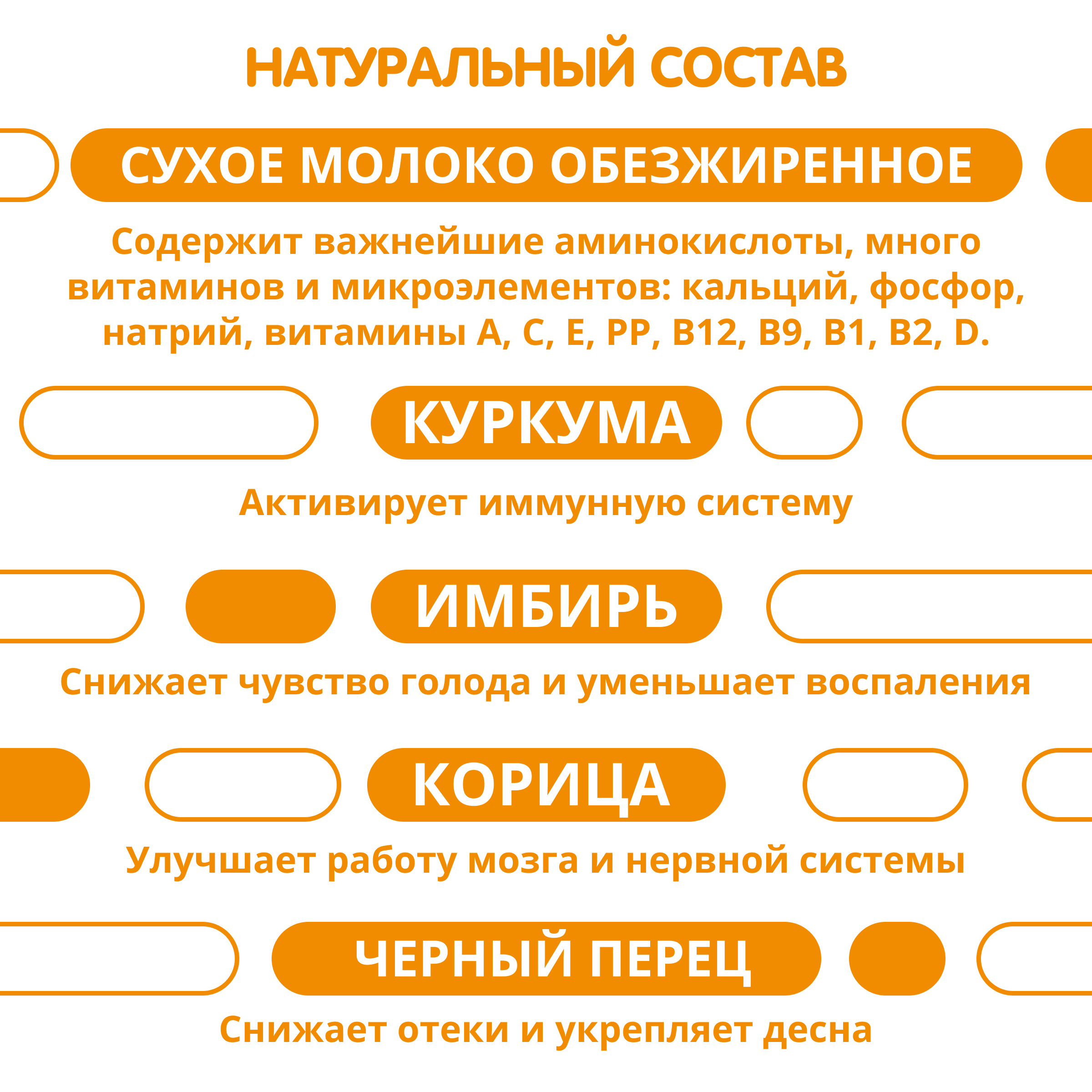 Напиток растворимый Куркума Латте, суперфуд без кофеина, без сахара, здоровое питание 200 гр — фото 1