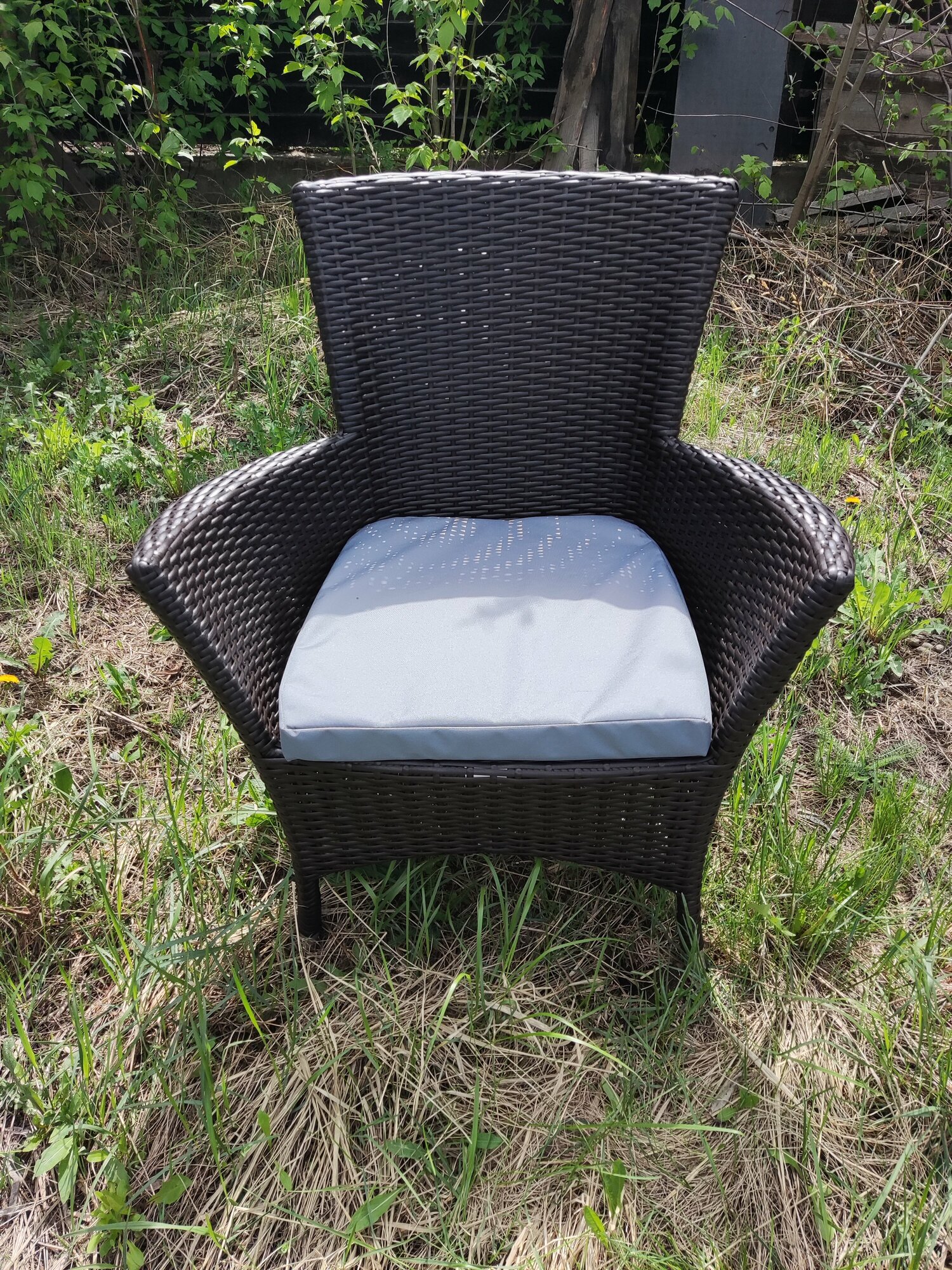 Плетеное кресло Кипр, алюминий, искусственный ротанг - фотография № 4