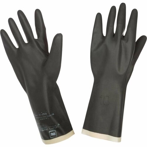 Перчатки защитные латексные КЩС Криз тип 2 черные, размер 10 (XL), 1 пара перчатки защитные азрихим кщс тип 1 латекс черные размер 10 xl 1328208