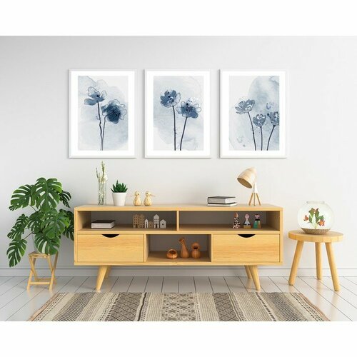 Houseinterio Набор интерьерных постеров (плакатов) 30х40 см, 3 шт, 250 гр/м2, 6-021,