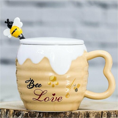 Кружка эврика подарки с крышкой Медовая №1 Эврика