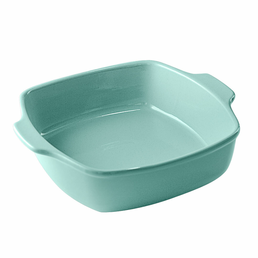 фото Блюдо для запекания квадрат, лазурное 28*24*7,5см