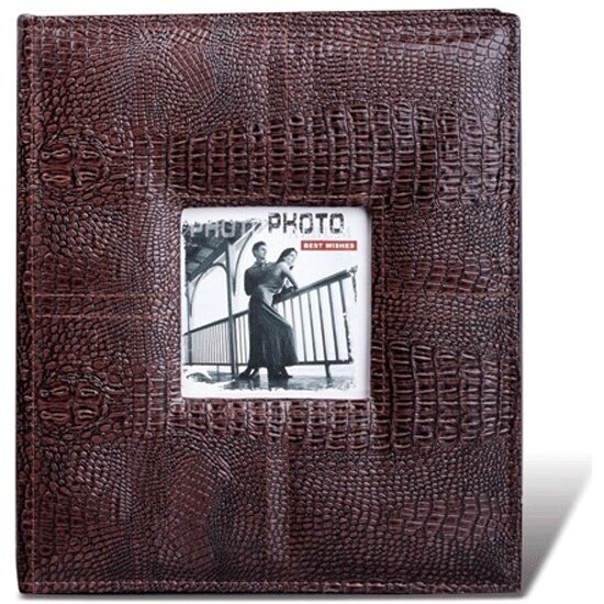 Фотоальбом Brauberg на 120 фото 10х15 см, 20 магнитных листов, обложка под кожу, рамка для фото
