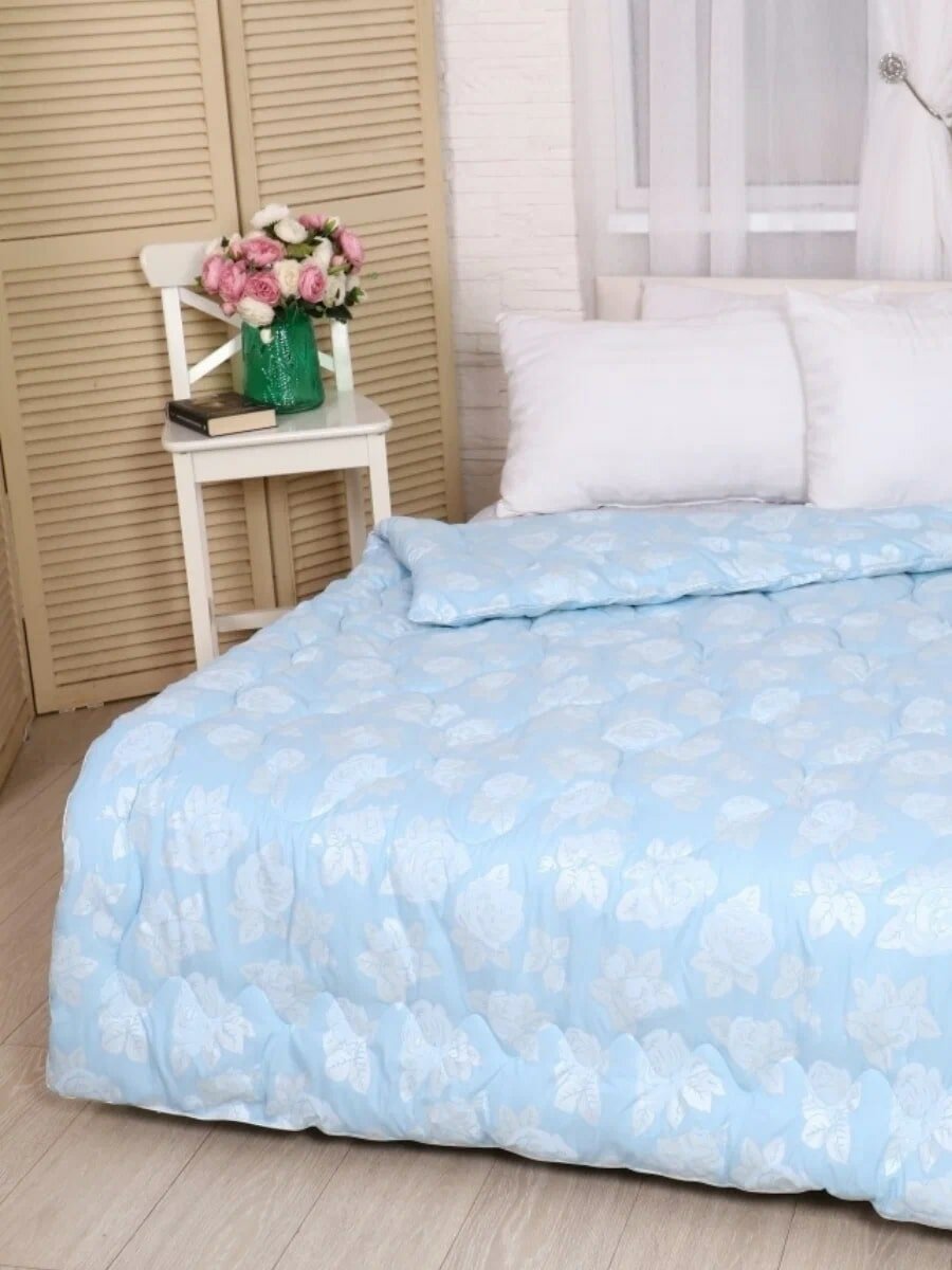 Одеяло Мостекс Лебяжий пух всесезонное, 150 х 210 см, голубой