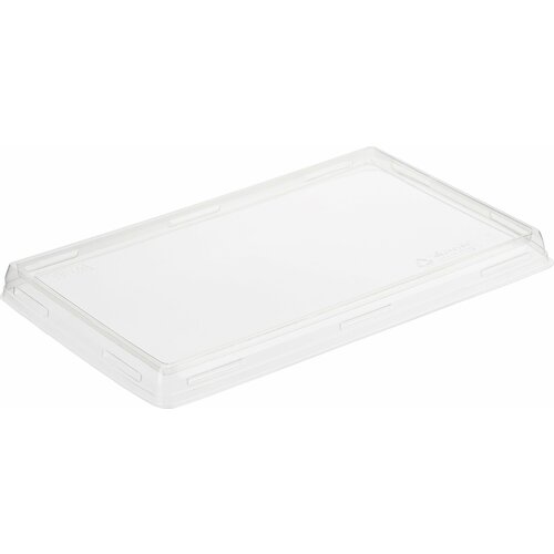 Крышки для одноразовых контейнеров OneClick бумажных, 200х120 мм, прозрачная плоская 300 шт