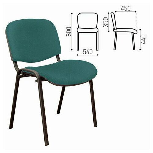 Стул для персонала и посетителей изо черный каркас ткань зеленая 4216₽
