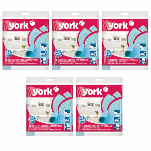 фото York салфетка перфор. 3шт (5 упаковок в наборе)