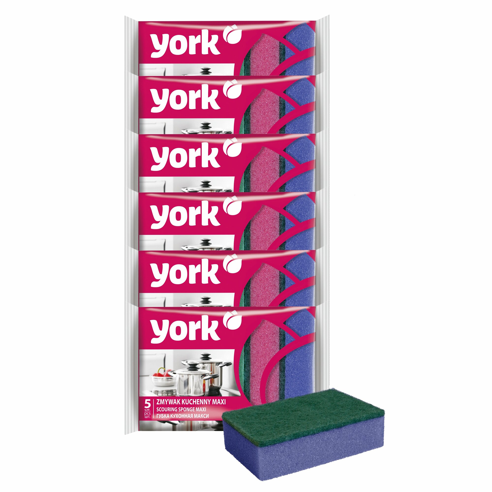 YORK Губки 5 шт макси (6 упаковок в наборе)