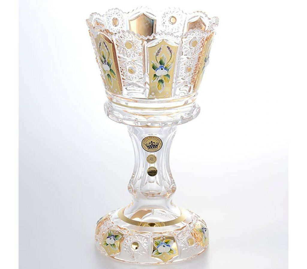 фото Подсвечник золото Bohemia Max Crystal 26 см