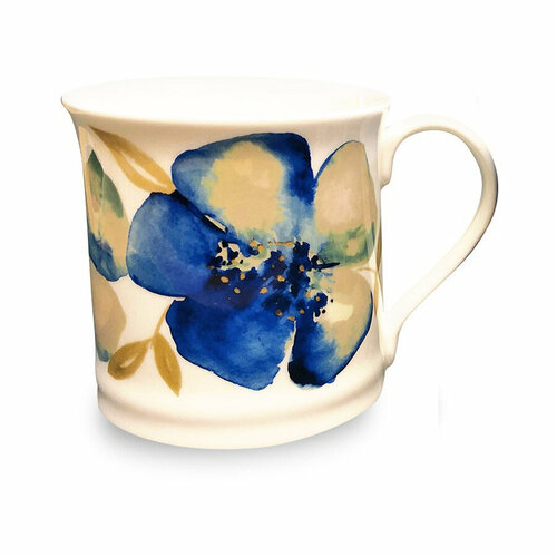 Кружка Just Mugs Devon Синий сад №1 412 мл, фарфор костяной