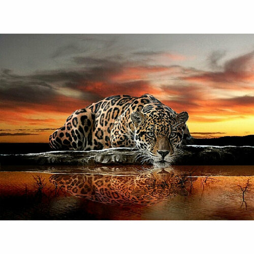 Панно декоративное DIVINO DECOR Леопард (основа холст) 2*1,47 м P-013