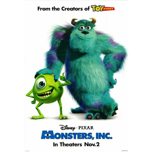 Плакат, постер на бумаге Корпорация монстров (Monsters, Inc, 2001г). Размер 21 х 30 см