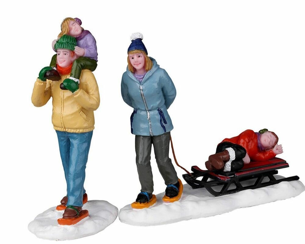 Набор декоративных фигурок 'Длинный день на снегоходах', полистоун, 8 см (2 шт.), LEMAX 22148-lemax