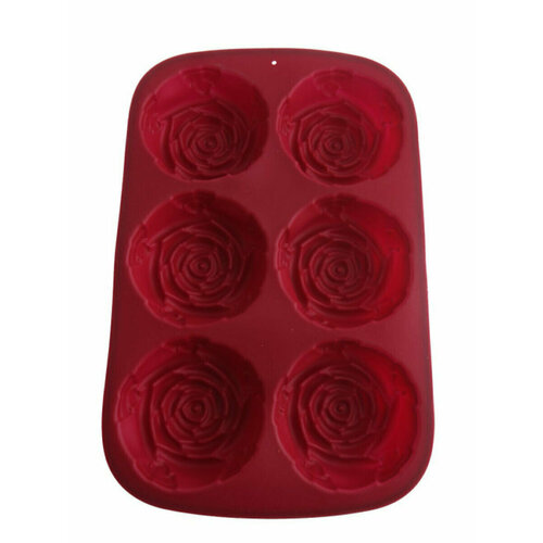Форма для 6 кексов Розы 28х18см, h3см