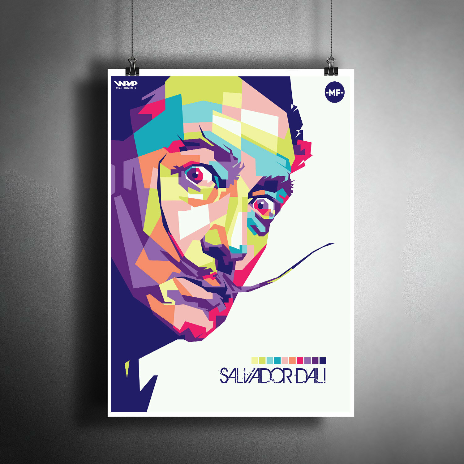 Постер плакат для интерьера "Испанский художник Сальвадор Дали (Salvador Dali)"/ A3 (297 x 420 мм)
