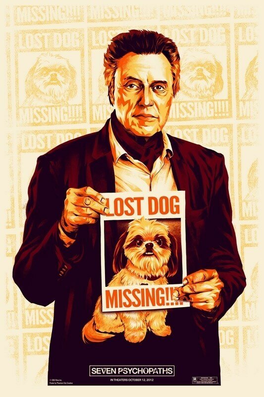 Плакат постер на бумаге Семь психопатов (Seven Psychopaths) Мартин МакДона. Размер 21 х 30 см