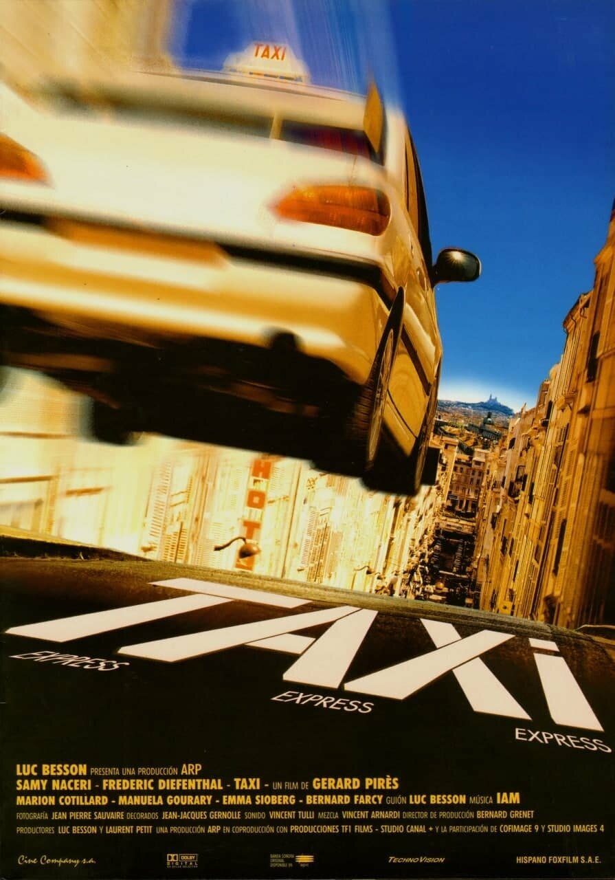 Плакат, постер на бумаге Такси (Taxi, 1998г). Размер 42 х 60 см