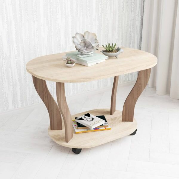 фото Журнальный стол Тэкс, Консул-3, 90х56х60см, дуб сонома/ясень шимо