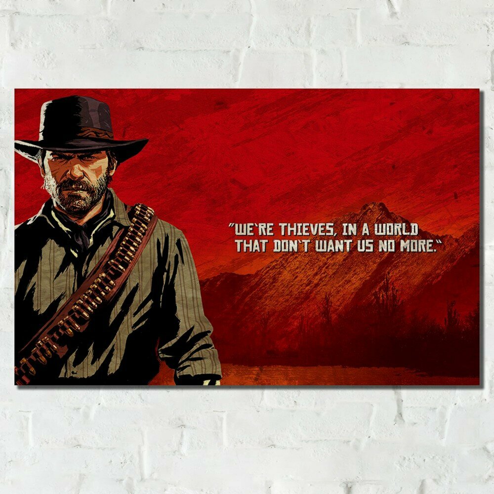 Картина интерьерная на рельефной доске ОСП Игры Red Dead Redemption 2 - 14119