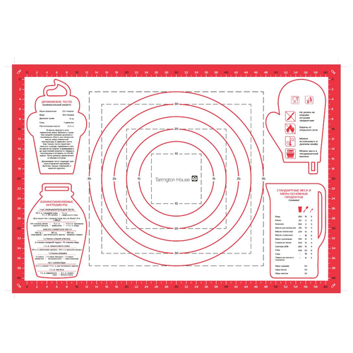 Tarrington House Коврик для раскатки теста силиконовый, 65x 45см