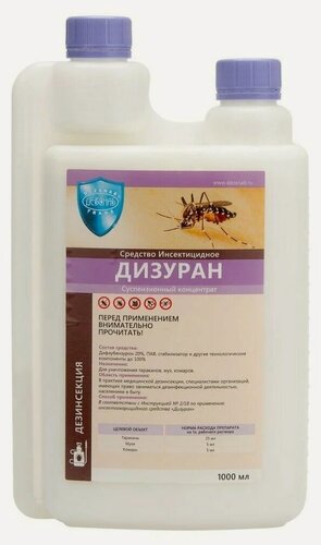 Изображение товара Дизуран средство от клопов, тараканов, блох, муравьев, мух и комаров, 1 л.