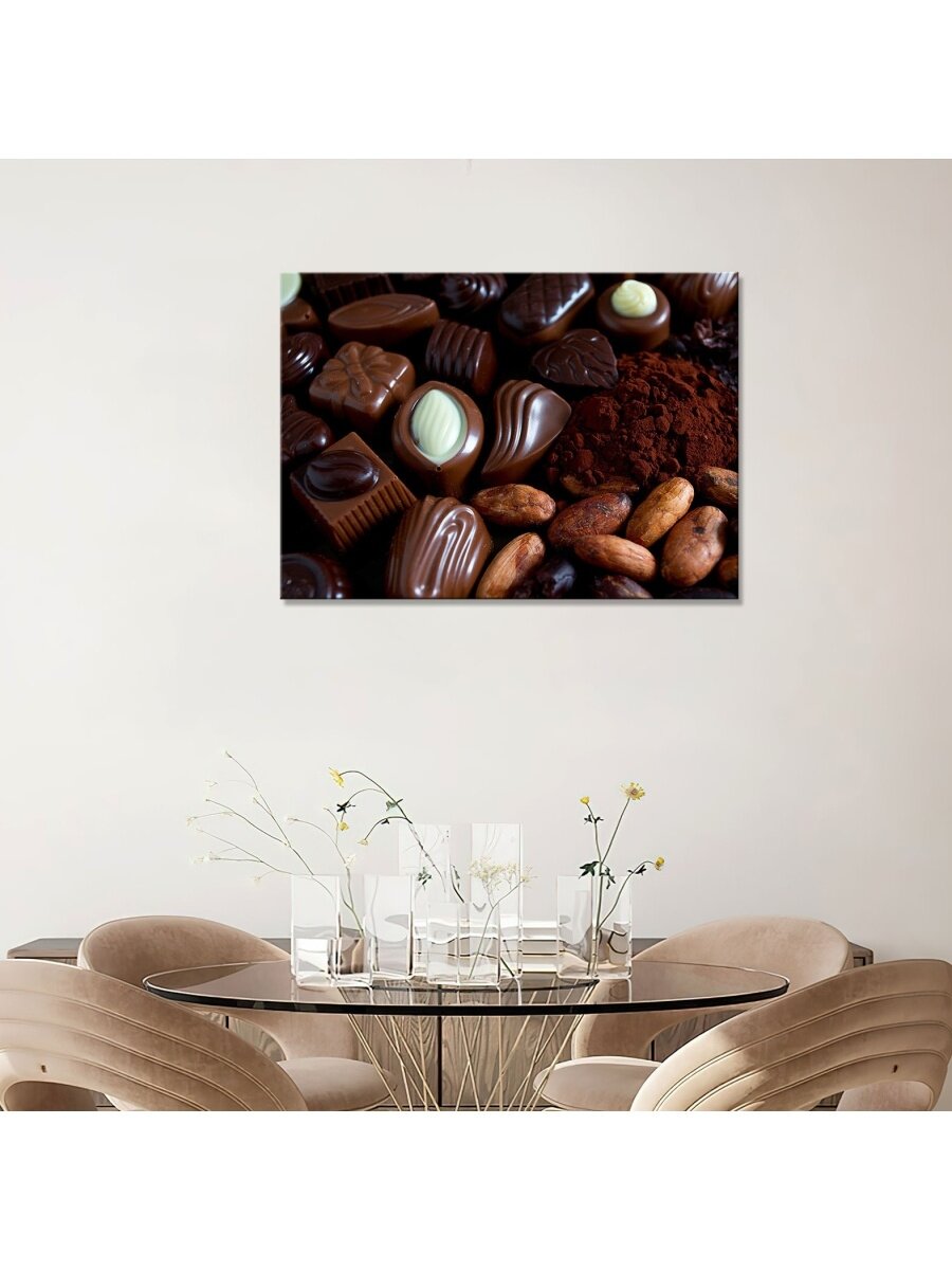 Картина на холсте с подрамником Красивые шоколадные конфеты1 40х60