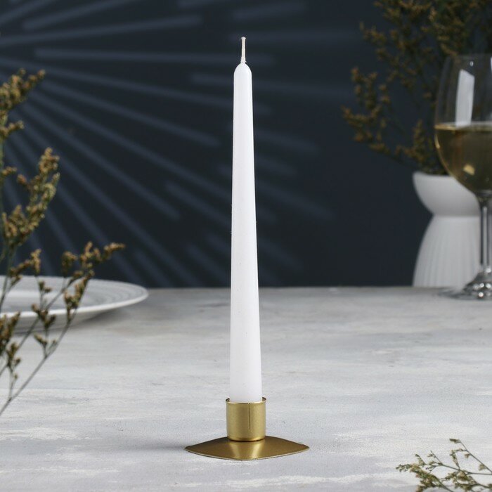Подсвечник "Квадрат" металл на одну свечу, 7х3 см, золотой 9928331 - фотография № 1