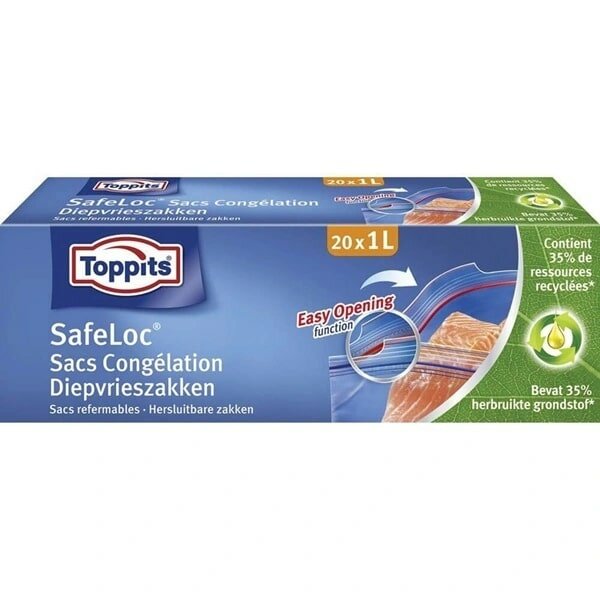 Пакеты для заморозки с застёжкой Safeloc Toppits, 20 х1л