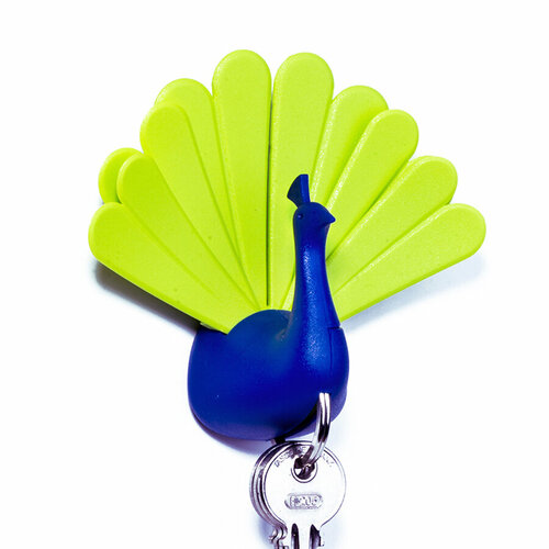 Ключница, держатель для ключей, Peacock, синяя/зеленая, Qualy, QL10193-BG