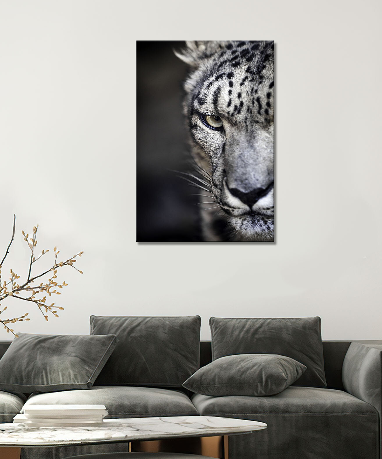 Картина - Ирбис, снежный барс, слежный леопард , хищник, ирбис морда (30) 20х30