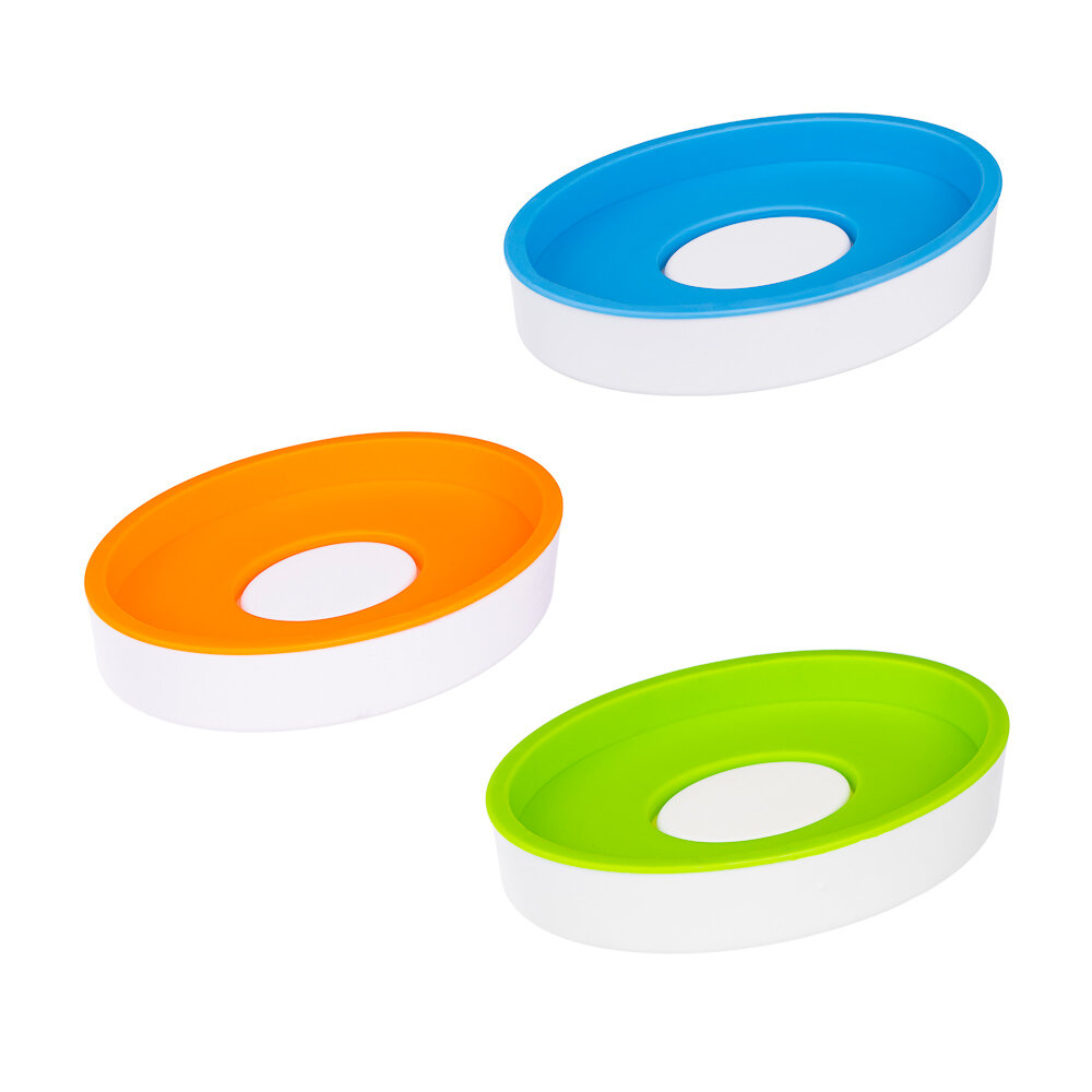 фото Мыльница овальная, пластик, 12х8,5см 3цвета VETTA