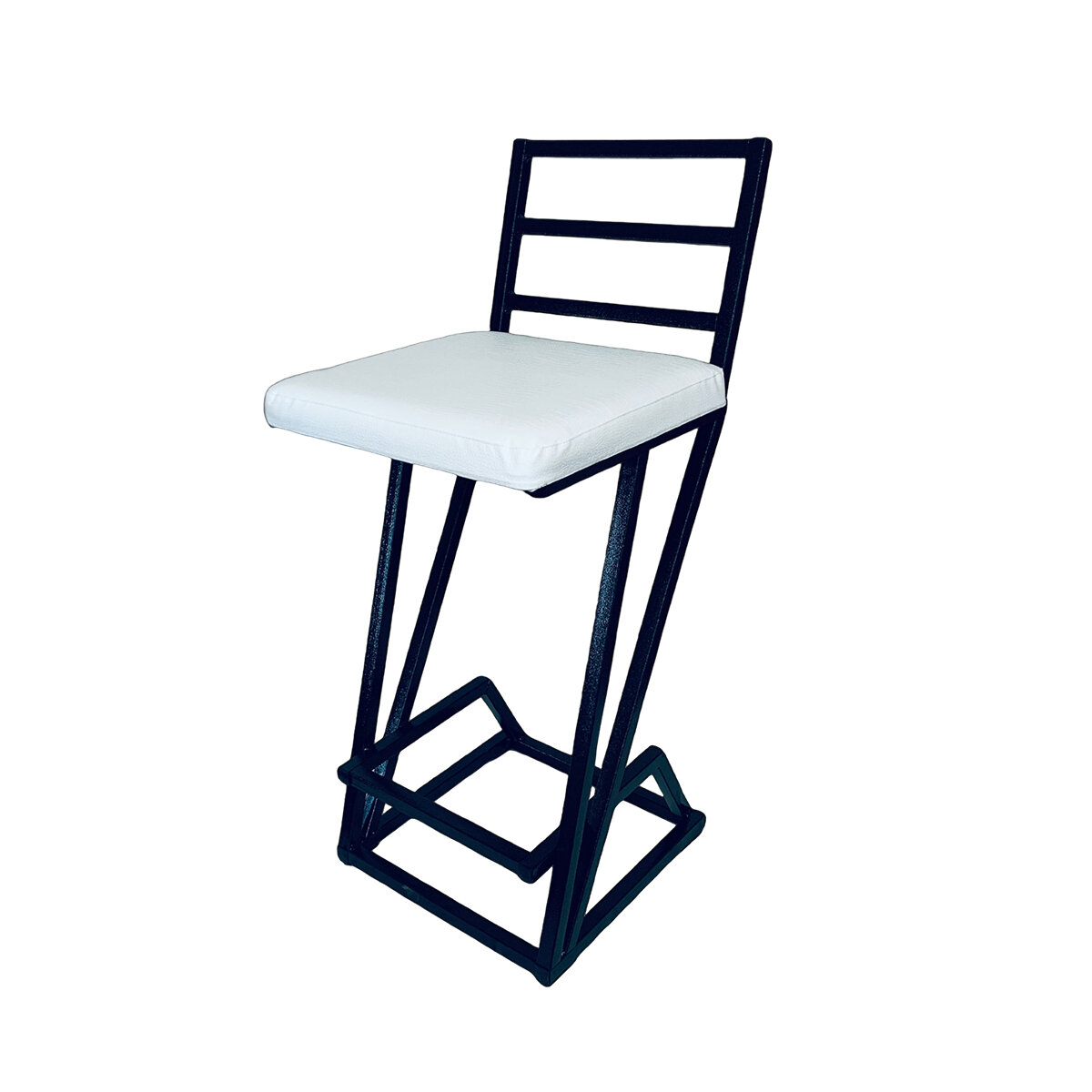 фото Стул барный с мягким сиденьем New Victoria Лофт Nova, черный/белый