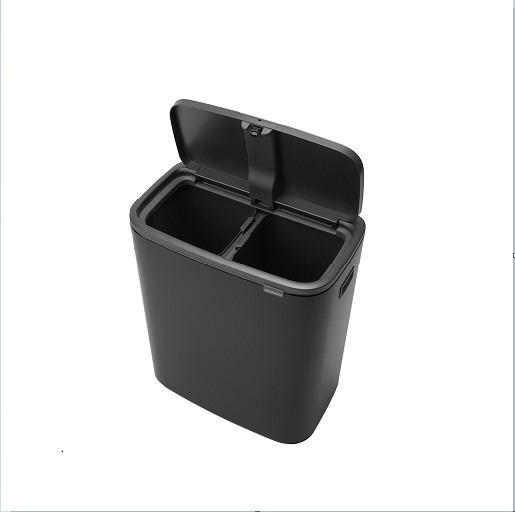 Мусорный бак 2 х 30 л Brabantia Touch Bin Bo чёрный матовый - фото №3