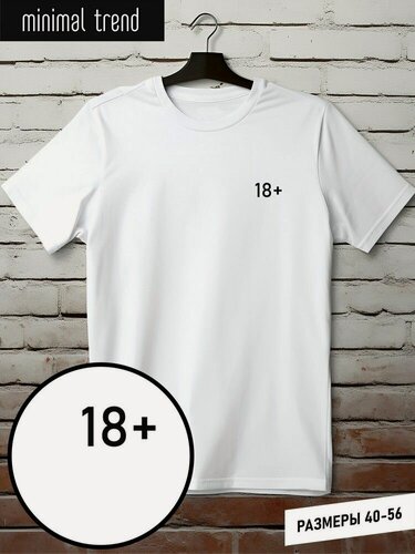 Изображение товара Футболка мужская белая, minimal trend (фразы, надписи, минимализм, 18+) - 142