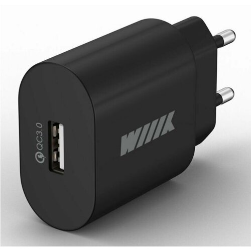 Сетевое зарядное устройство Wiiix UNN-4-1-01-QC cила выходного тока 3A, QC, (1861419) черный