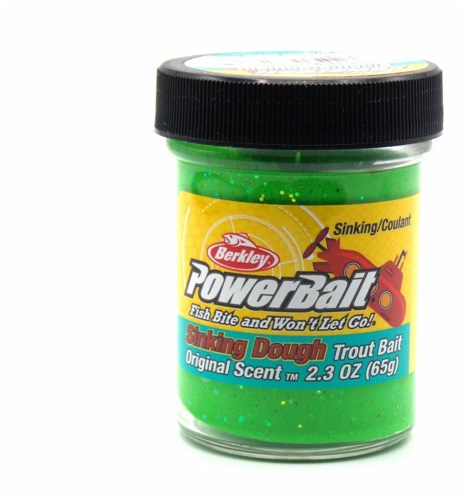 Паста форелевая Berkley PowerBait Sinking Glitter Trout Bait Spring/Lime/ лайм 50gr