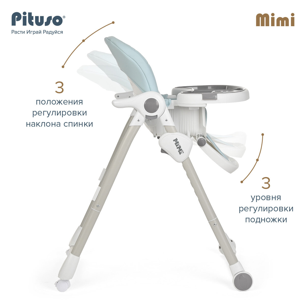 Стул для кормления Pituso Mimi, ECO-кожа (цвета в ассорт.) Selby - фото №8