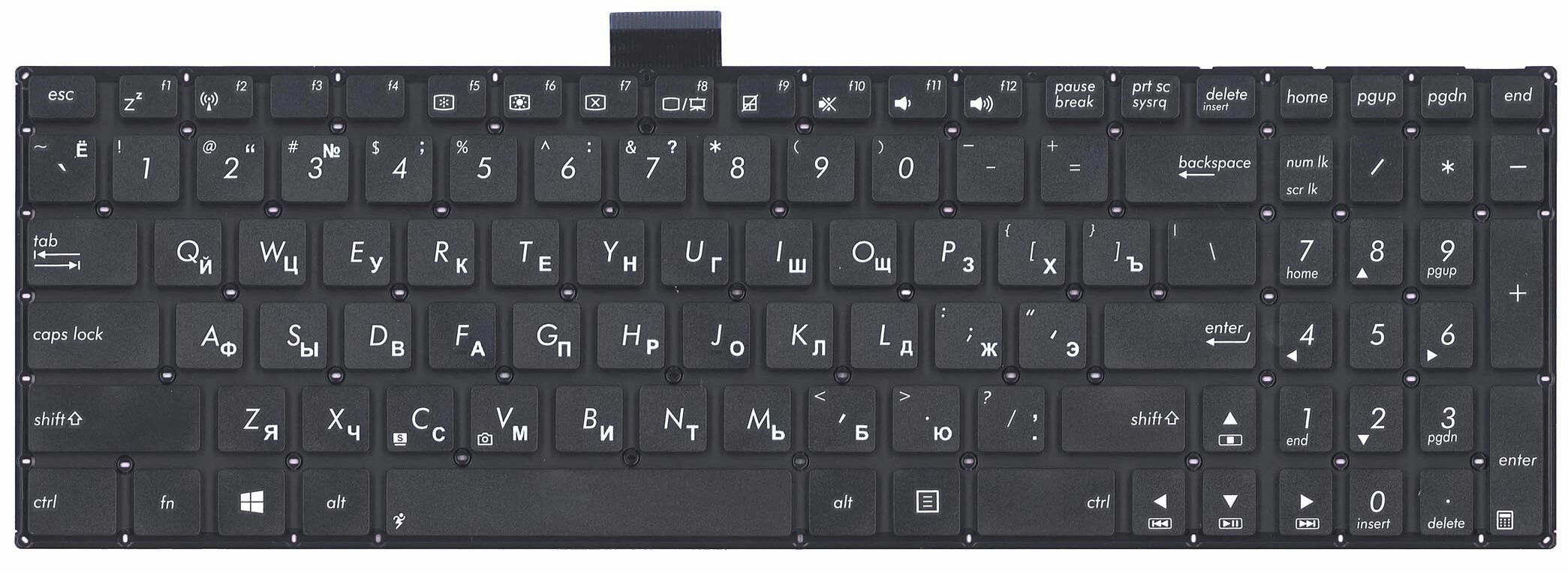 Клавиатура для ноутбука MP-12F53SU-5282W 0KN0-N32US для ноутбука Asus X502 X502CA X502C черная плоский Enter код mb011162