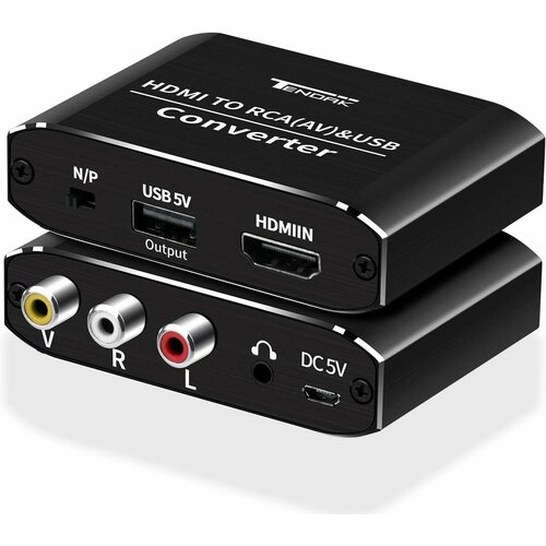 Конвертер с HDMI на RCA (AV) с выходом 3.5 jack 1080p video converter av rca cvbs to hdmi compatible adapter av2hdmi adapter converter box for hdtv projector set top box dvd